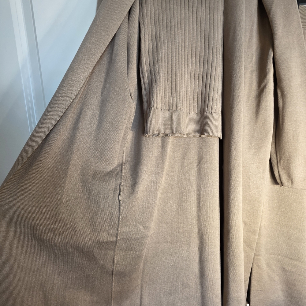 Women’s Taupe Knit Cardigan Set - Sweater, Top & Pants - Picture 7 of 11